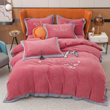 91家纺网 家纺一手货源 找家纺 （总）优姿家纺 2022新款拼角10斤牛奶绒四件套