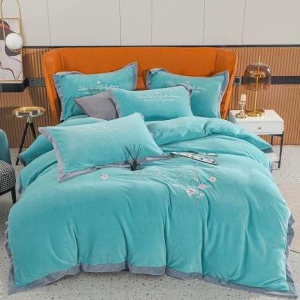 91家纺网 家纺一手货源 找家纺 （总）优姿家纺 2022新款拼角10斤牛奶绒四件套