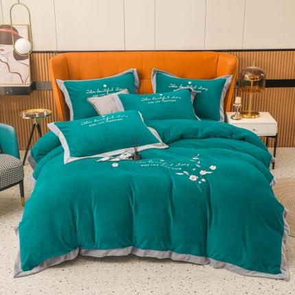 91家纺网 家纺一手货源 找家纺 （总）优姿家纺 2022新款拼角10斤牛奶绒四件套