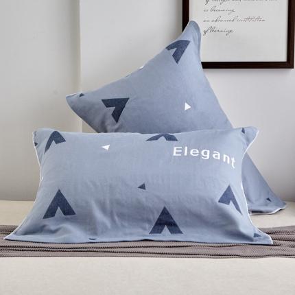 91家纺网 家纺一手货源 找家纺 朴尔2022新款朴尔纯色全棉三层定位枕巾（一对装） 优雅三角