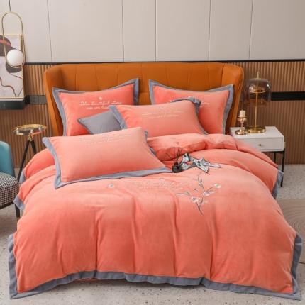 91家纺网 家纺一手货源 找家纺 （总）优姿家纺 2022新款拼角10斤牛奶绒四件套