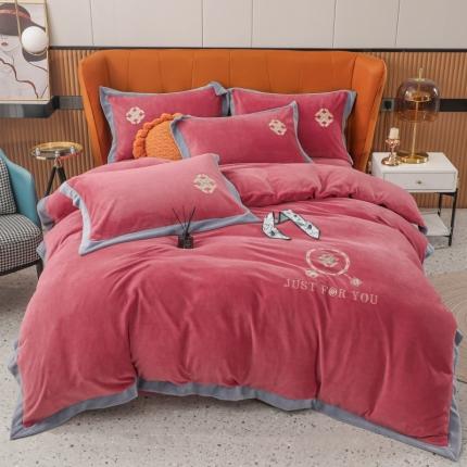 91家纺网 家纺一手货源 找家纺 （总）优姿家纺 2022新款拼角10斤牛奶绒四件套