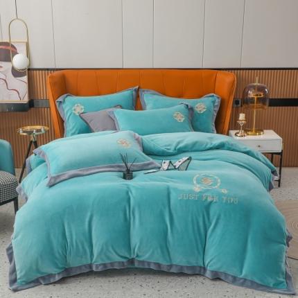 91家纺网 家纺一手货源 找家纺 （总）优姿家纺 2022新款拼角10斤牛奶绒四件套