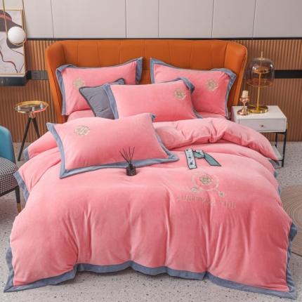 91家纺网 家纺一手货源 找家纺 （总）优姿家纺 2022新款拼角10斤牛奶绒四件套