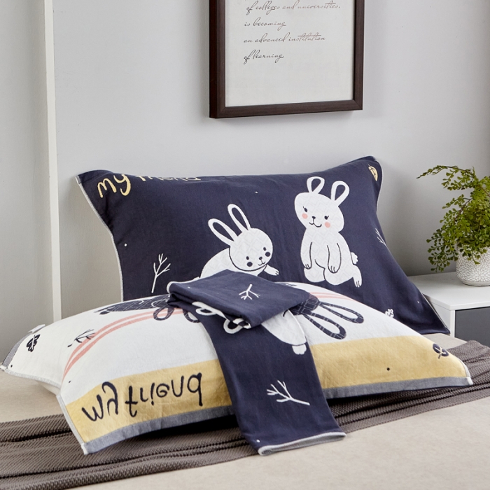 91家纺网 家纺一手货源 找家纺 （总）朴尔2022新款朴尔纯色全棉三层定位枕巾（一对装）