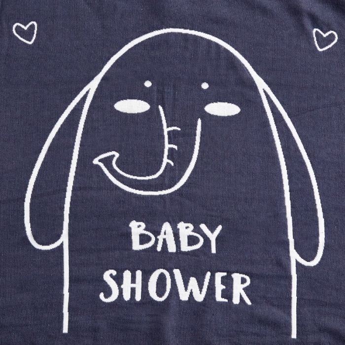 91家纺网 家纺一手货源 找家纺 朴尔2022新款朴尔纯色全棉三层定位枕巾（一对装） 呆萌小象墨兰