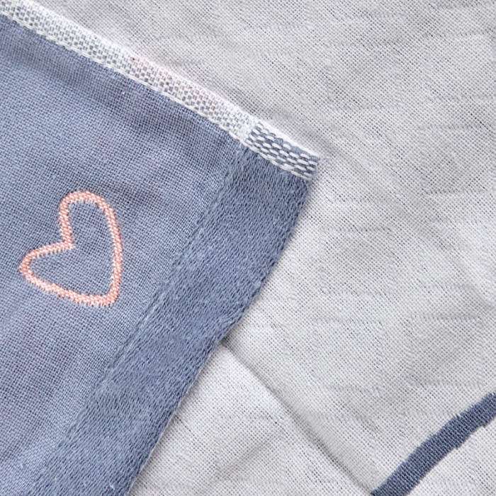 91家纺网 家纺一手货源 找家纺 朴尔2022新款朴尔纯色全棉三层定位枕巾（一对装） 呆萌小象浅蓝