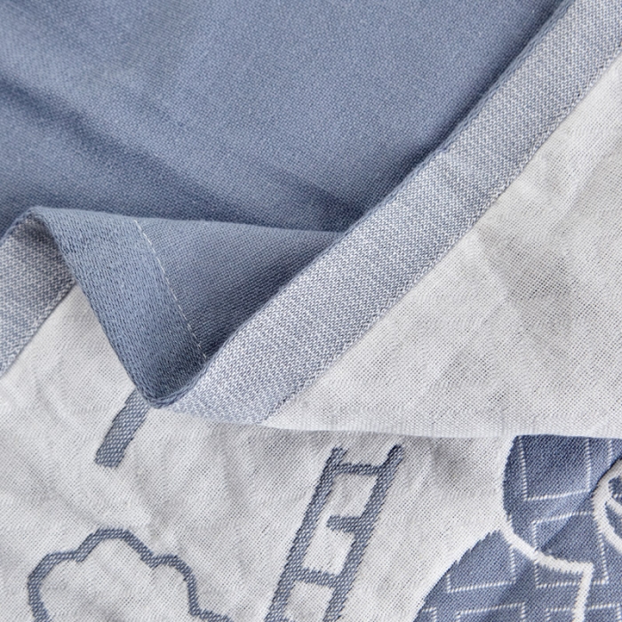 91家纺网 家纺一手货源 找家纺 朴尔2022新款朴尔纯色全棉三层定位枕巾（一对装） 乖乖小兔浅蓝