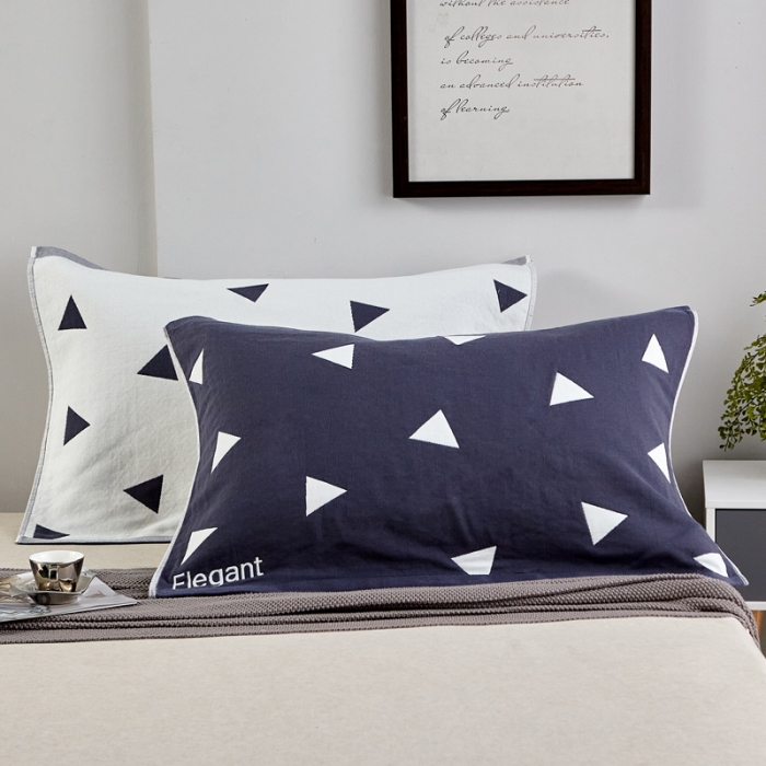 91家纺网 家纺一手货源 找家纺 朴尔2022新款朴尔纯色全棉三层定位枕巾（一对装） 冷感空间墨兰