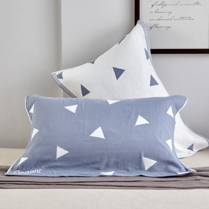 朴尔2022新款朴尔纯色全棉三层定位枕巾（一对装） 冷感空间浅蓝