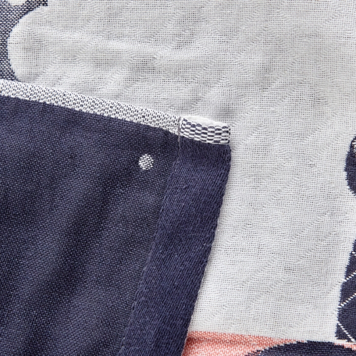 91家纺网 家纺一手货源 找家纺 朴尔2022新款朴尔纯色全棉三层定位枕巾（一对装） 幸运小猫墨兰