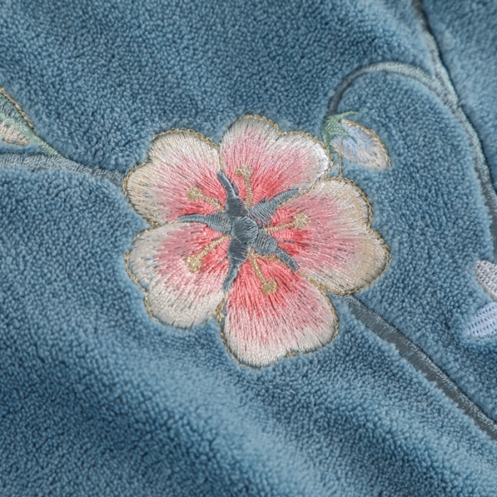 91家纺网 家纺一手货源 找家纺 优姿家纺 2022新款拼角10斤牛奶绒四件套 暗香-宝石蓝