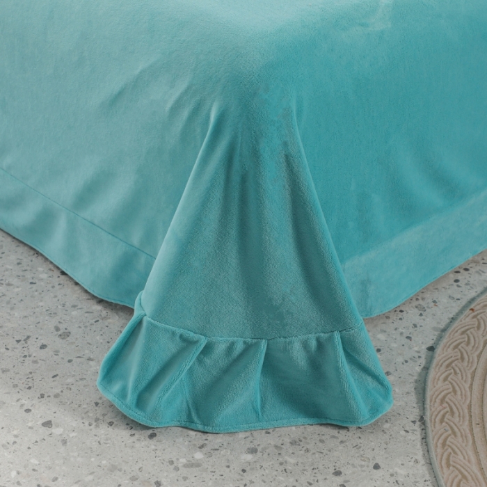 91家纺网 家纺一手货源 找家纺 优姿家纺 2022新款拼角10斤牛奶绒四件套 暗香-湖兰