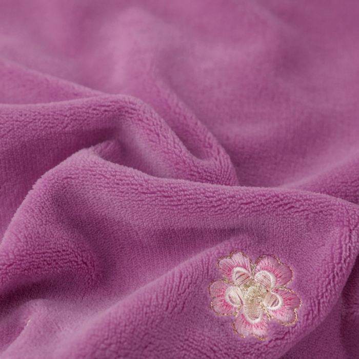 91家纺网 家纺一手货源 找家纺 优姿家纺 2022新款拼角10斤牛奶绒四件套 暗香-千代紫