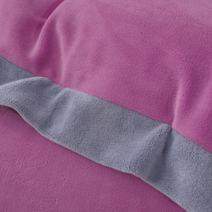 91家纺网 家纺一手货源 找家纺 优姿家纺 2022新款拼角10斤牛奶绒四件套 暗香-千代紫