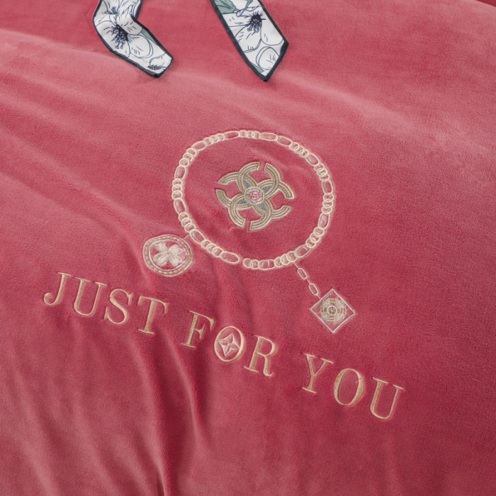 91家纺网 家纺一手货源 找家纺 优姿家纺 2022新款拼角10斤牛奶绒四件套 相约时尚-豆沙