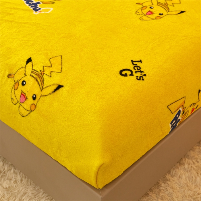 91家纺网 家纺一手货源 找家纺 2024新款卡通法莱绒牛奶绒珊瑚绒四件套升级版星星皮卡升级款