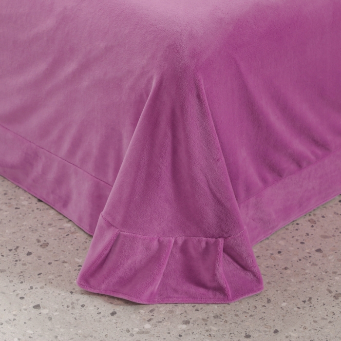 91家纺网 家纺一手货源 找家纺 优姿家纺 2022新款拼角10斤牛奶绒四件套 重温经典-千代紫