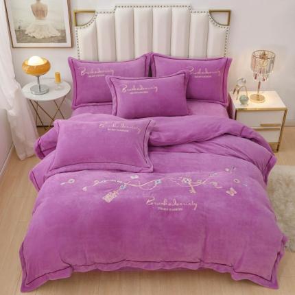 91家纺网 家纺一手货源 找家纺 （总）优姿家纺 2022新款宽边10斤牛奶绒四件套