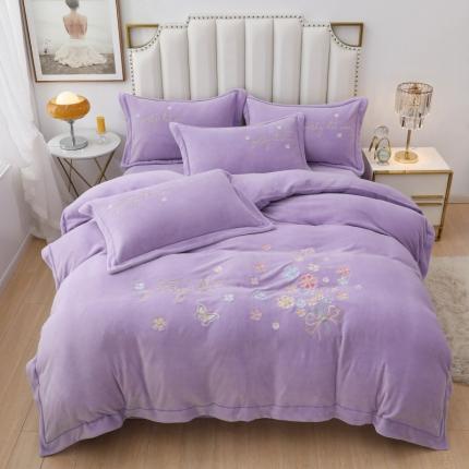 91家纺网 家纺一手货源 找家纺 （总）优姿家纺 2022新款宽边10斤牛奶绒四件套