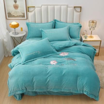 91家纺网 家纺一手货源 找家纺 （总）优姿家纺 2022新款宽边10斤牛奶绒四件套