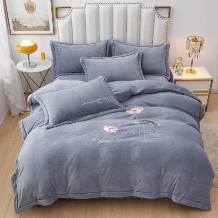 91家纺网 家纺一手货源 找家纺 （总）优姿家纺 2022新款宽边10斤牛奶绒四件套