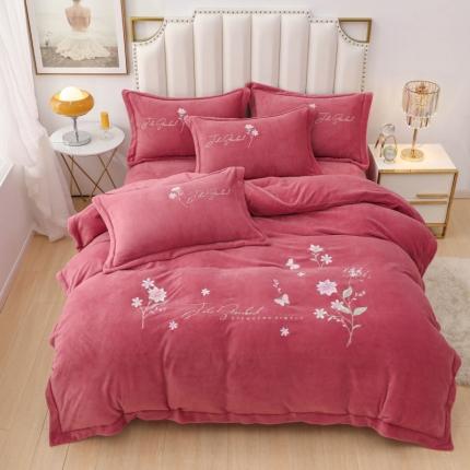 91家纺网 家纺一手货源 找家纺 （总）优姿家纺 2022新款宽边10斤牛奶绒四件套