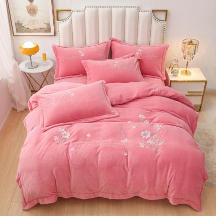 （总）优姿家纺 2022新款宽边10斤牛奶绒四件套