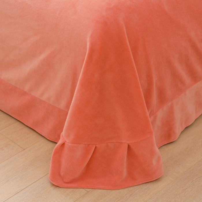 91家纺网 家纺一手货源 找家纺 优姿家纺 2022新款宽边10斤牛奶绒四件套 爱情密码-香妃桔