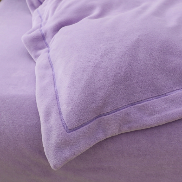 91家纺网 家纺一手货源 找家纺 优姿家纺 2022新款宽边10斤牛奶绒四件套 爱情密码-紫