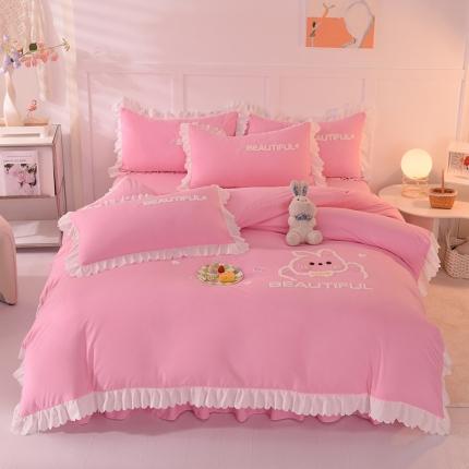 91家纺网 家纺一手货源 找家纺 （总）梦之岛2022韩版宝贝兔系列毛巾绣四件套