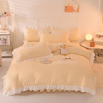 91家纺网 家纺一手货源 找家纺 （总）梦之岛2022韩版宝贝兔系列毛巾绣四件套