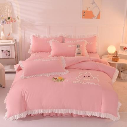 91家纺网 家纺一手货源 找家纺 （总）梦之岛2022韩版宝贝兔系列毛巾绣四件套