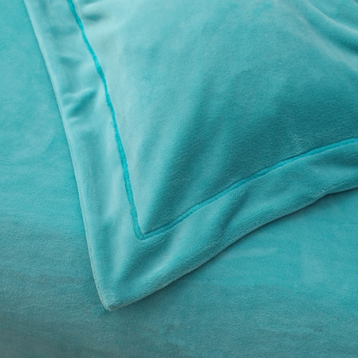 91家纺网 家纺一手货源 找家纺 优姿家纺 2022新款宽边10斤牛奶绒四件套 蝶舞花开-湖蓝