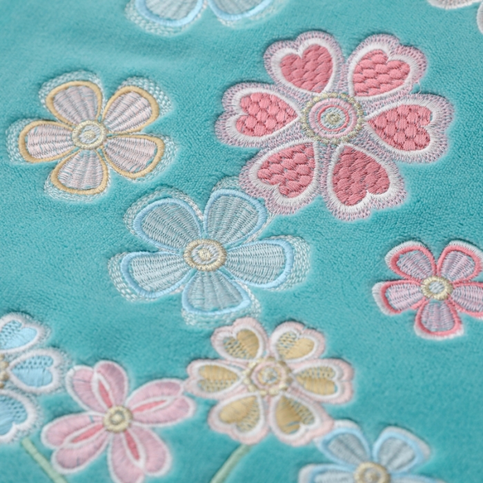 91家纺网 家纺一手货源 找家纺 优姿家纺 2022新款宽边10斤牛奶绒四件套 蝶舞花开-湖蓝