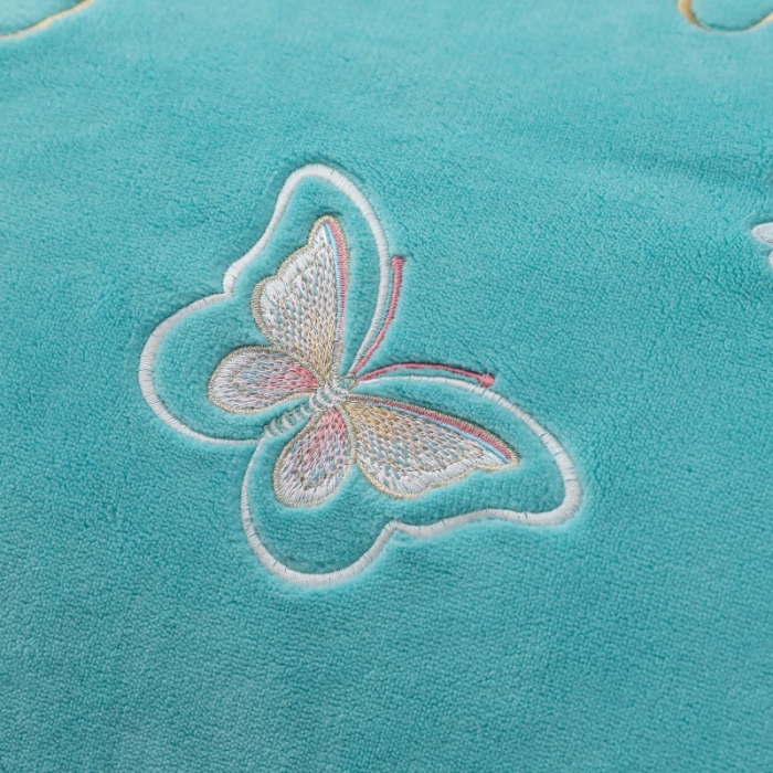 91家纺网 家纺一手货源 找家纺 优姿家纺 2022新款宽边10斤牛奶绒四件套 蝶舞花开-湖蓝