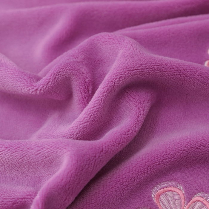 91家纺网 家纺一手货源 找家纺 优姿家纺 2022新款宽边10斤牛奶绒四件套 蝶舞花开-千代紫