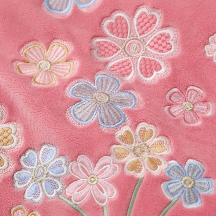 91家纺网 家纺一手货源 找家纺 优姿家纺 2022新款宽边10斤牛奶绒四件套 蝶舞花开-少女粉