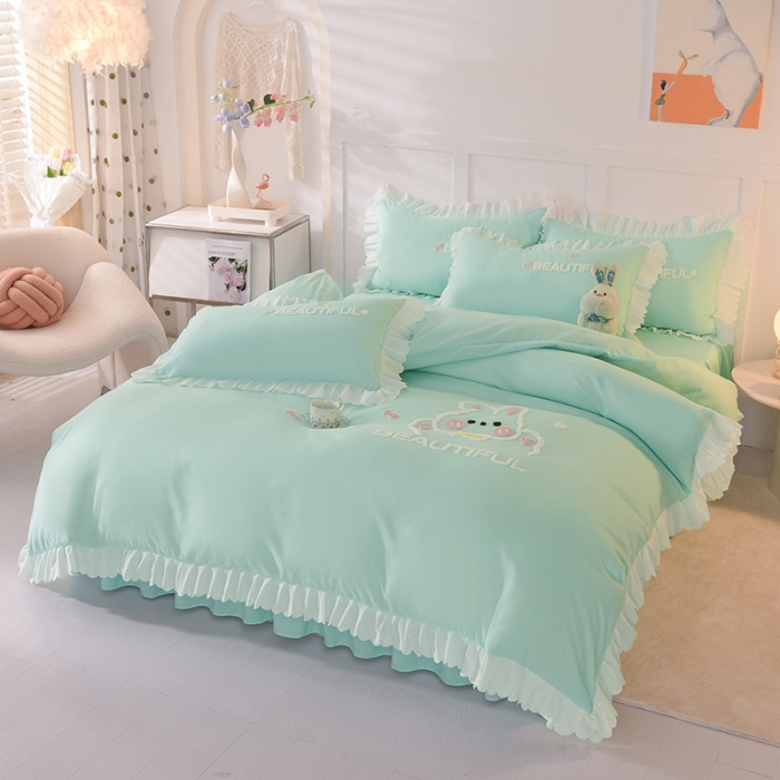 91家纺网 家纺一手货源 找家纺 （总）梦之岛2022韩版宝贝兔系列毛巾绣四件套