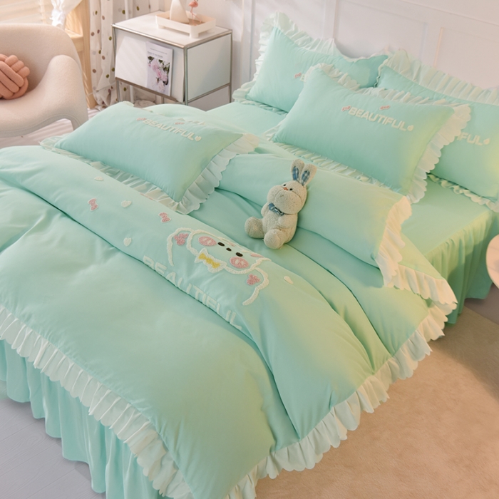 91家纺网 家纺一手货源 找家纺 （总）梦之岛2022韩版宝贝兔系列毛巾绣四件套