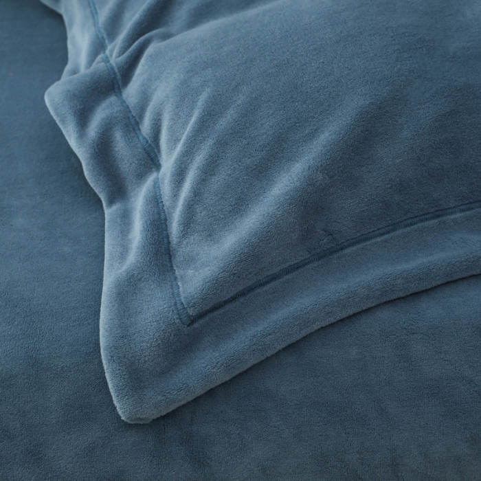 91家纺网 家纺一手货源 找家纺 优姿家纺 2022新款宽边10斤牛奶绒四件套 荷塘月色-宝石蓝