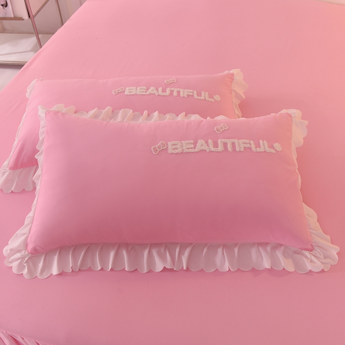 91家纺网 家纺一手货源 找家纺 梦之岛2022韩版宝贝兔系列毛巾绣四件套 宝贝兔-粉