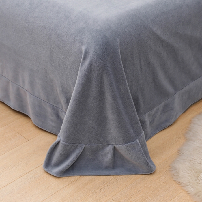 91家纺网 家纺一手货源 找家纺 优姿家纺 2022新款宽边10斤牛奶绒四件套 荷塘月色-太空灰