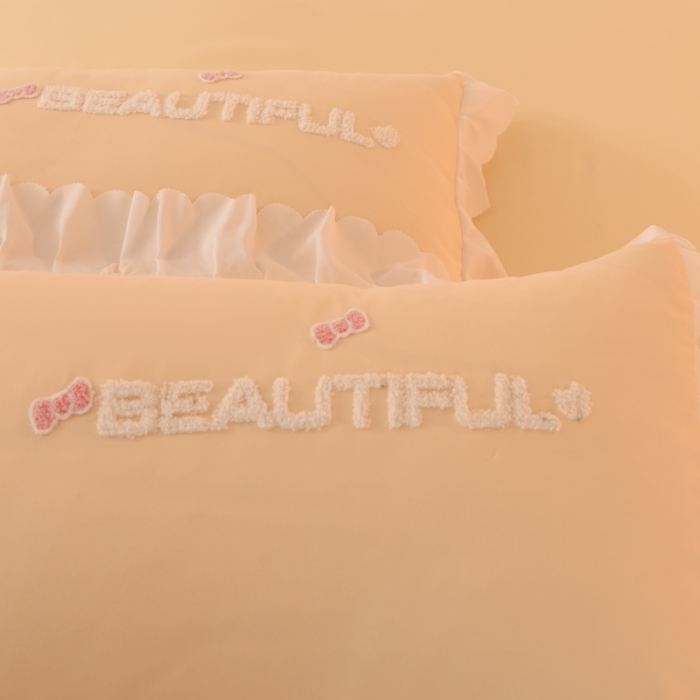 91家纺网 家纺一手货源 找家纺 梦之岛2022韩版宝贝兔系列毛巾绣四件套 宝贝兔-奶黄