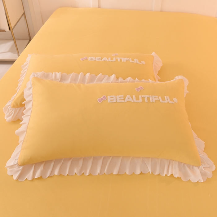 91家纺网 家纺一手货源 找家纺 梦之岛2022韩版宝贝兔系列毛巾绣四件套 宝贝兔-浅黄