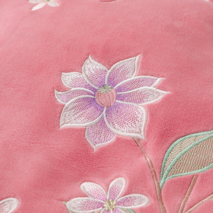 91家纺网 家纺一手货源 找家纺 优姿家纺 2022新款宽边10斤牛奶绒四件套 紫色花语-少女粉