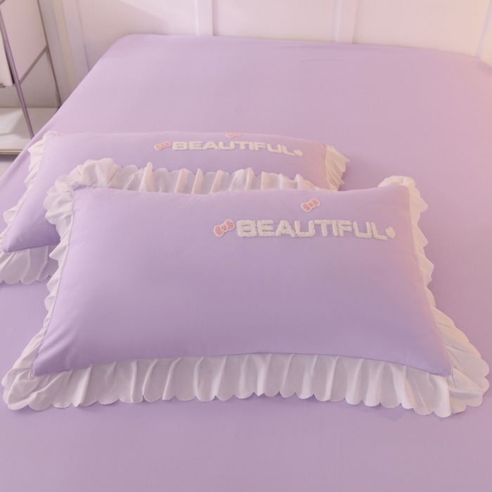 91家纺网 家纺一手货源 找家纺 梦之岛2022韩版宝贝兔系列毛巾绣四件套 宝贝兔-紫