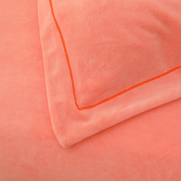 91家纺网 家纺一手货源 找家纺 优姿家纺 2022新款宽边10斤牛奶绒四件套 紫色花语-香妃桔