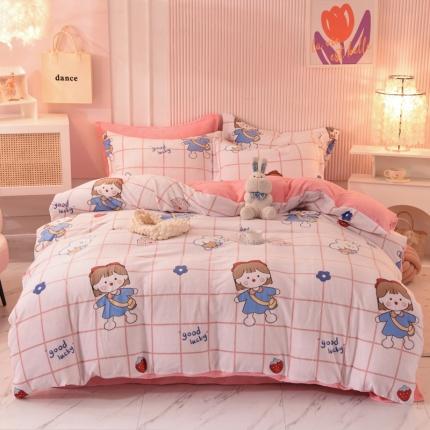 91家纺网 家纺一手货源 找家纺 （总）梦之岛2022新款印花牛奶绒四件套