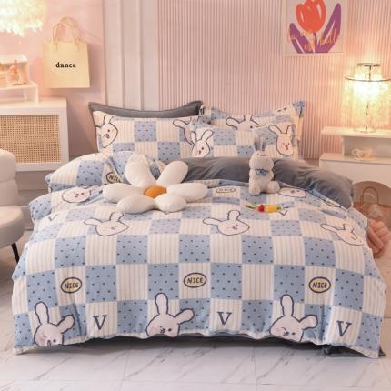 91家纺网 家纺一手货源 找家纺 （总）梦之岛2022新款印花牛奶绒四件套